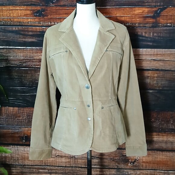 Bill Blass 8 Vintage Corduroy Blazer Jacket Camel Tan Pockets - Picture 3 of 11